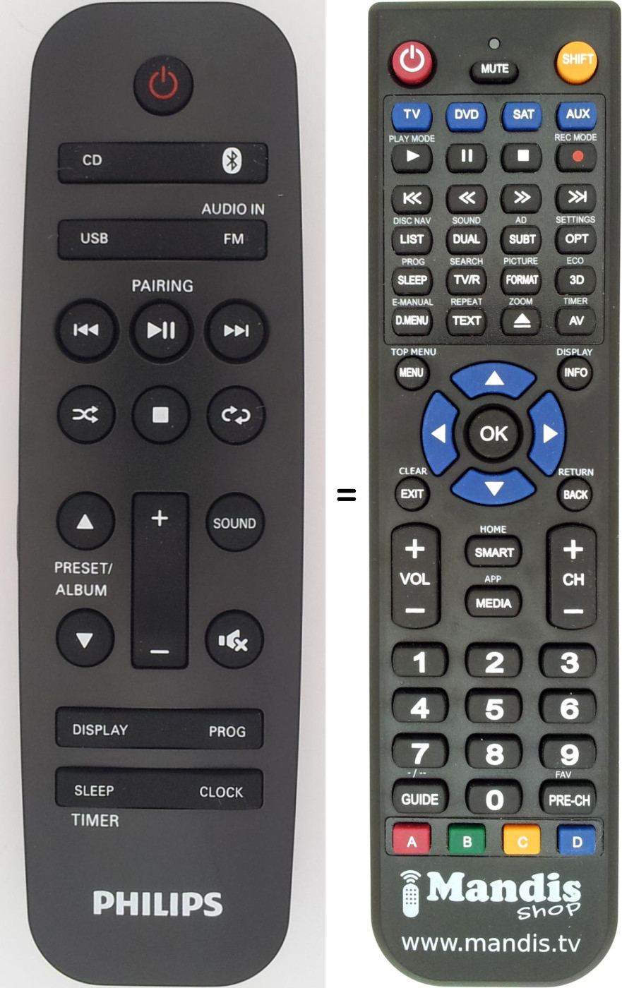 Télécommande équivalente Philips 996580004581