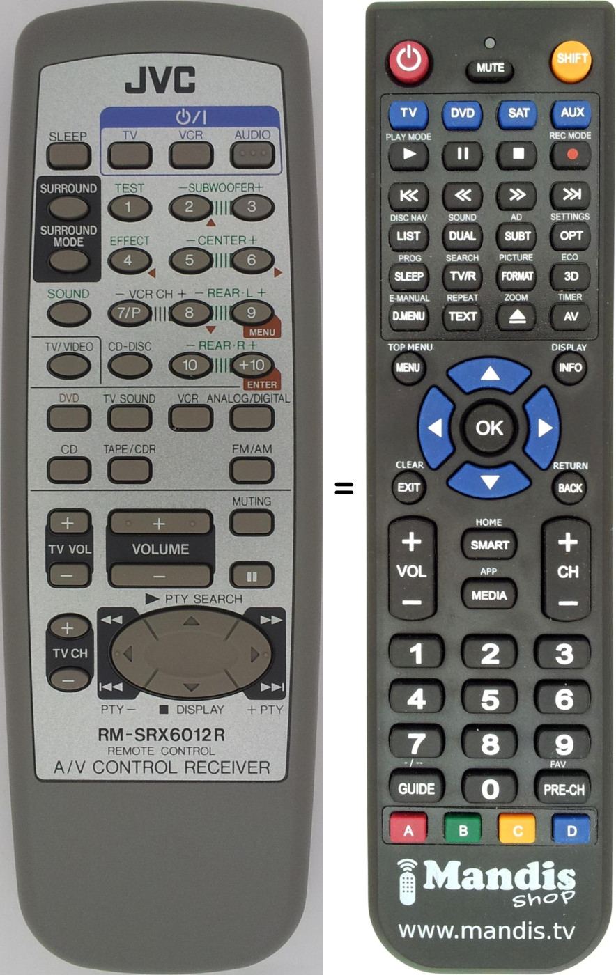 Replacement remote control RMSRX6012R