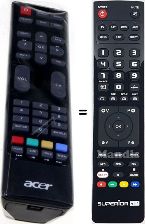Replacement remote control Acer AT2758ML
