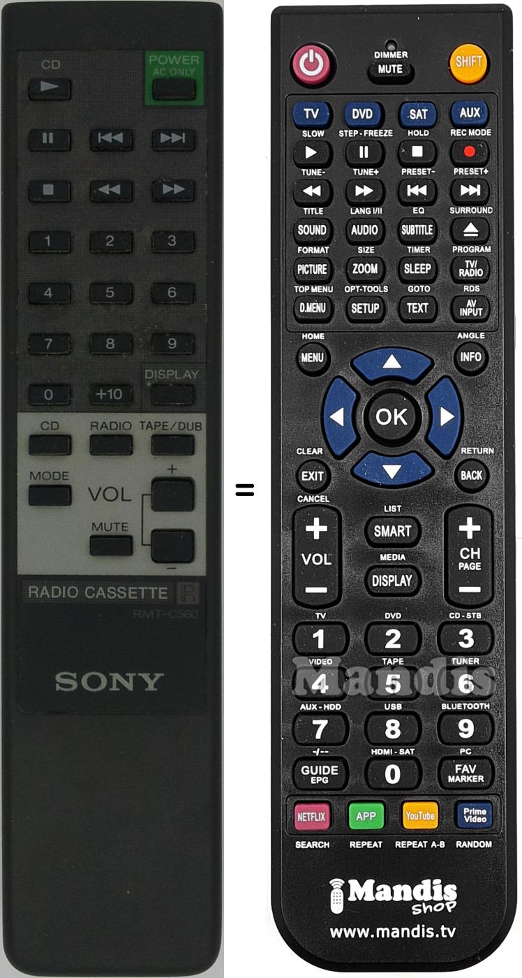 Replacement remote control RMT-C560