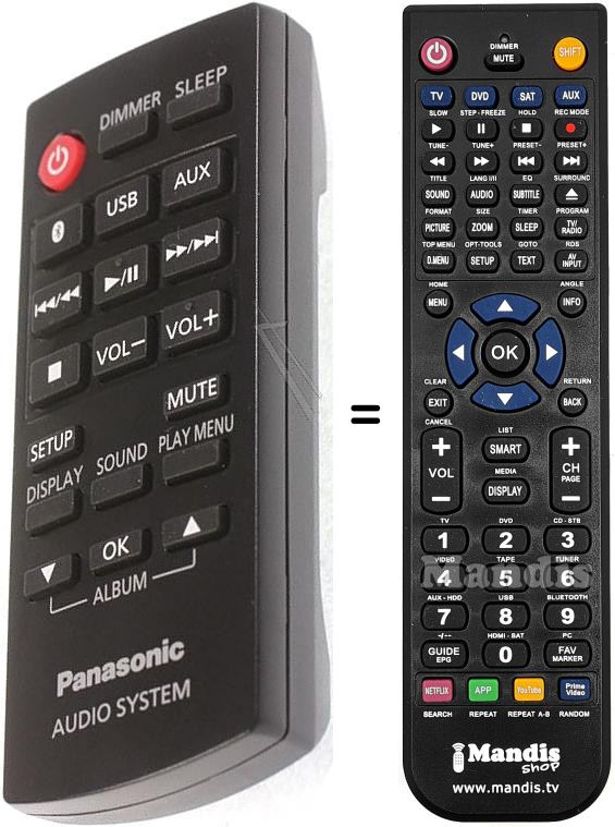 Télécommande équivalente Panasonic HVS50400