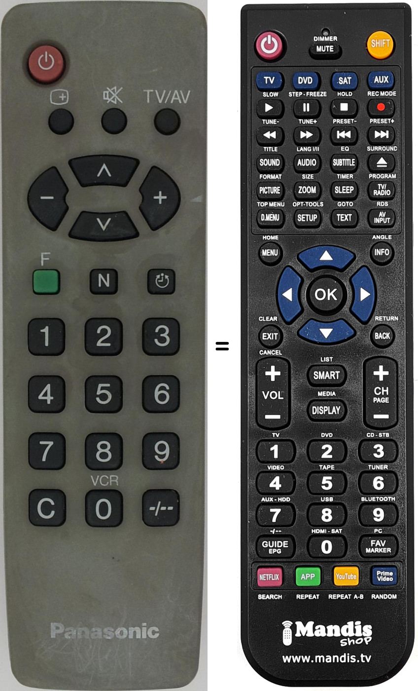 Telecomando equivalente Panasonic EUR 511380